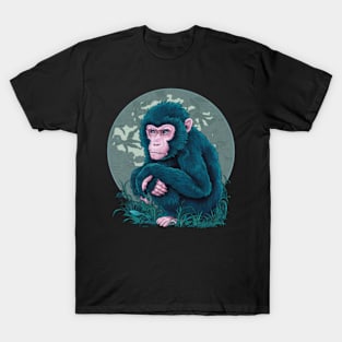 Mournful Monkey Japanese Art Print T-Shirt